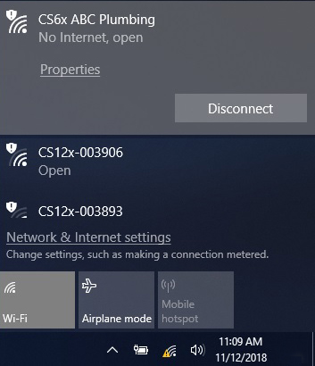 Example of how a CSx monitor may appear in your list of WI-FI choices.