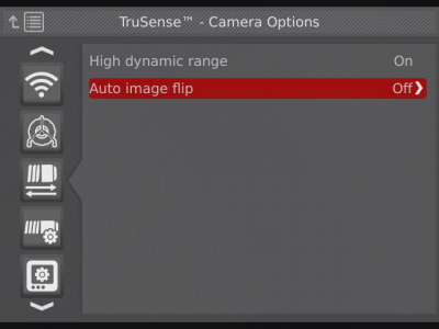 Auto image flip toggle in camera menu 